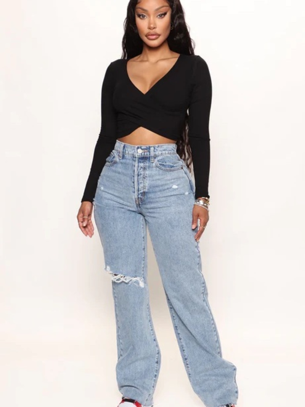 Fashion Nova Topanga Light Wash Slim Straight Jeans